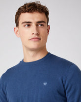 Męski Sweter Wrangler Crew Knit Dark Denim  W8A02PXTG 112141657